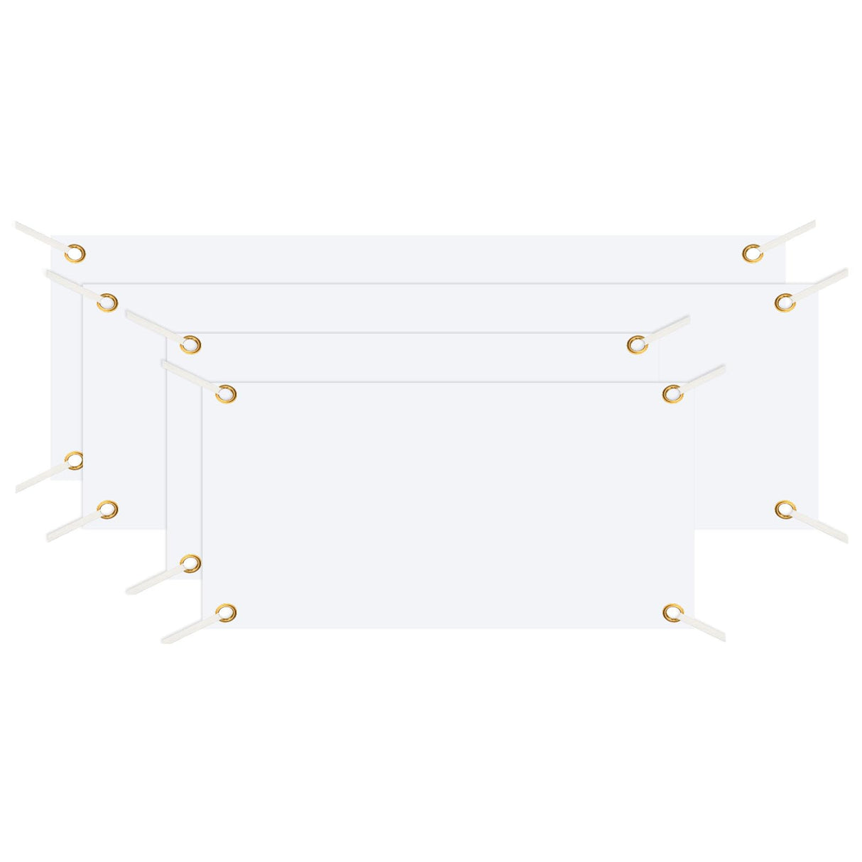 PATIKIL Large Blank Banner and Signs, 4 Pcs Polyester Sublimation Banners with Hanging Rope for Business Outside Outdoor Wall Flag Paintable DIY Banner Signs, White 2 x 4 Feet, 2 x 6 Feet PATIKIL