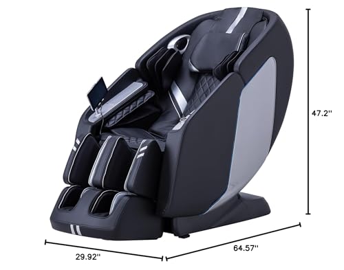 MassaMAX 4D Full Body Massage Chair with Zero Gravity, Extendable Footrest, SL Track, 15 Modes, AI Voice Control, Yoga Stretch, Foot Rollers, and Waist & Calves Heating Comfort with Cover (Black) MassaMAX
