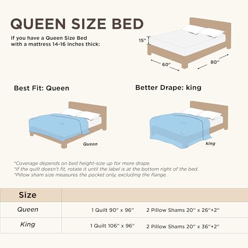 Bedsure Quilts Queen Size - Ultra Soft Pre-Washed Cloud-Like Bedding, All-Season Lightweight Comforter for Country Bedroom, Leaf Design Coverlet in Cream Yellow, 90 x 96 Inches Bedsure