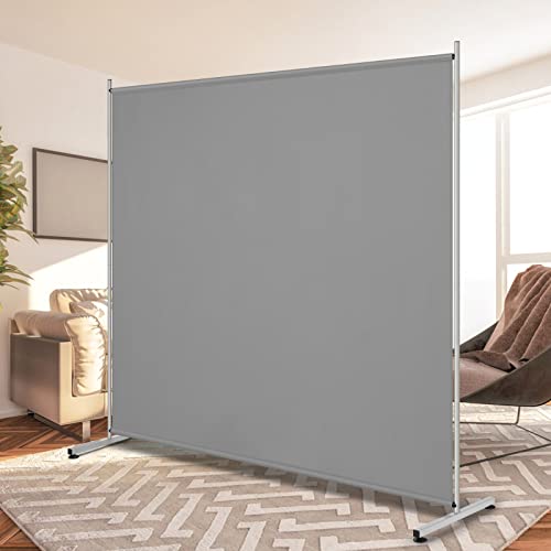 RANTILA Single Large Panel Room Divider, Privacy Screen for Office, Partition Separators, Freestanding Divider 71''W x 69.5''H, Grey RANTILA
