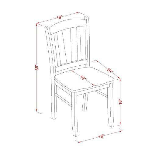 East West Furniture Antique 5 Piece Kitchen Set for 4 Includes a Round Room Table with Pedestal and 4 Dining Chairs, 36x36 Inch, Black & Cherry East West Furniture