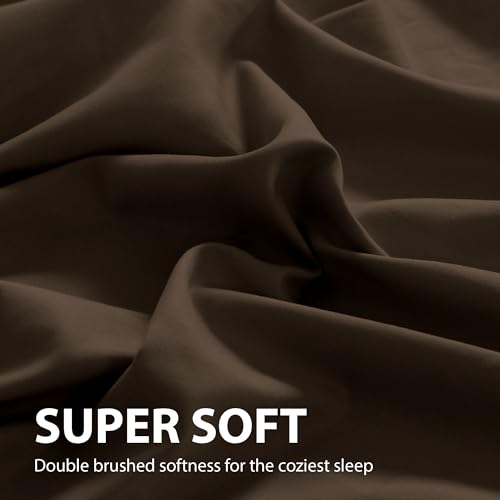 Cathay Home Hotel Luxury Wrinkle & Fade Resistant Double Brushed Ultra Soft Microfiber 1-Piece Single Flat Sheet - Chocolate, Twin (66" x 96") Cathay Home