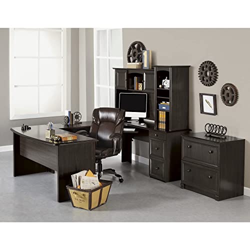 Realspace® Broadstreet 65" W U-Shaped Executive Desk, Walnut Realspace