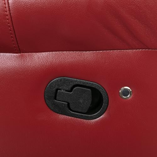ERYE Manual Recliner Chair with LED Light Strip for Living Room, Bedroom, Manual Reclining Home Theater Seating Armchair, Faux Leather Tufted