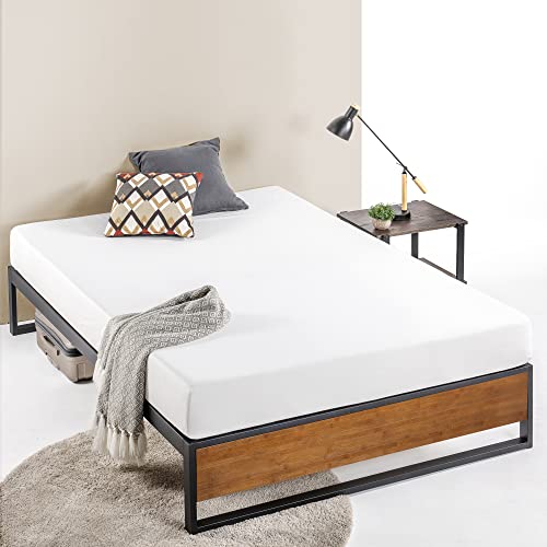 ZINUS Suzanne 14 Inch Bamboo & Metal Queen Platform Bed Frame - Award-Winning Design, No Box Spring Needed, Chestnut Brown ZINUS