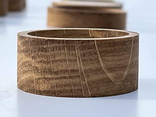 Kimberly Ann Creations Jewelry Tray Ring Dish Solid Oak Wood Wedding Ring Holder - Bedside Sink Dresser - Compact 2" Round - Wooden Display - Smooth Kimberly Ann Creations