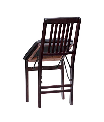Linon Darwin Mission Back Folding Chair in a Set of Two, Espresso Linon