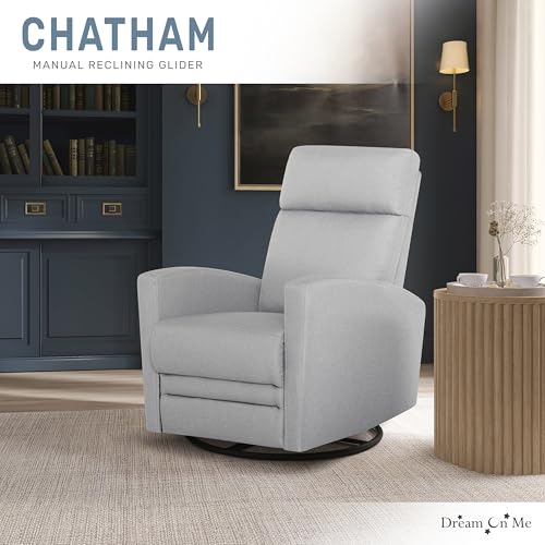 Dream On me Chatham Basic Nursery Rocking Glider in Grey, 360° Swivel Motion, FSC Certified, Greenguard Gold & JPMA Certified Nursery Glider, Three Rocking Modes Nursery Glider Recliner Dream On Me