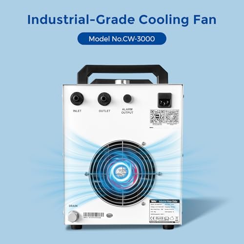 Cloudray Water Chiller CW-3000 for CO2 Laser Engraver & Cutting, Laser Chiller, Industrial Water Cooler,with 9L Water Tank Capacity Max. Pump Flow 10L/min 50W/℃ Cooling Cloudray