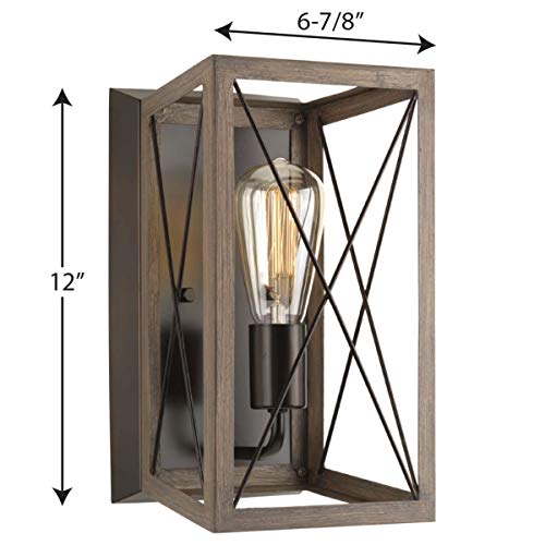 Progress Lighting P710012-020 Briarwood Antique Bronze One-Light Wall Sconce, Architectural Progress Lighting
