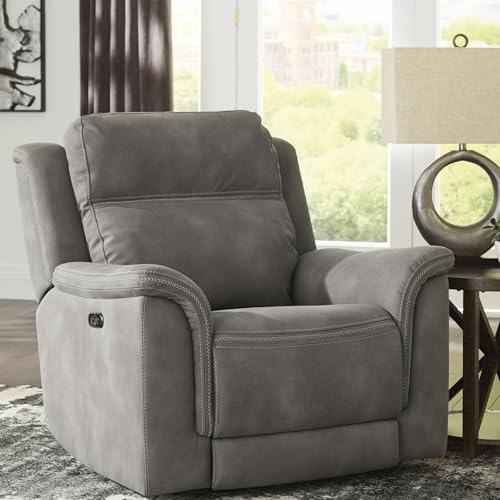 Signature Design by Ashley Next-Gen DuraPella Power Recliner with Adjustable Headrest, Gray Signature Design by Ashley