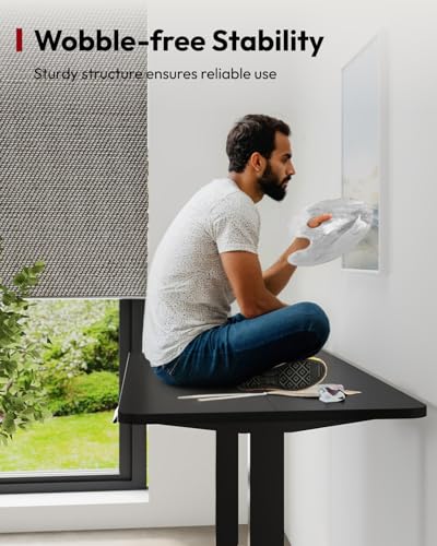 SANODESK Height Adjustable Electric Standing Desk 40x24 Inches, Sit Stand Desk with Splice Board for Home Office, Ergonomic Computer Workstation, Study & Gaming, Black Frame/Black Top SANODESK