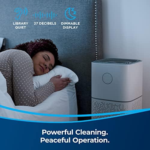 BISSELL Air180 Air Purifier For Home, Bedroom, HEPA Filter, Filters Smoke, Allergies, Pet Dander, Odor, Dust, Gray, 3496+ Bissell