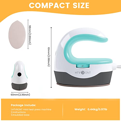 HTVRONT Heat Press Mini Heat Press Machine, Small Heat Press Portable Iron Press Machine for T Shirts, Hats, Heating Transfer Projects HTVRONT