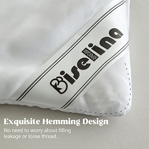 BISELINA Down Alternative Comforter Duvet Insert with Corner Tabs Box Stitched Microfiber Fluffy White Quilt All Seasons Hotel Collection Bedding - King Size, 104x92 Inches BISELINA
