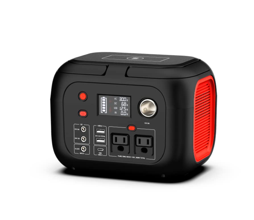 Portable Power Station 300W Power Bank with AC Outlet 228Wh Solar Generator with LED Light Portable Generators 9 Outputs Battery Backup Power Supply for Outdoor Camping Travel Emergency ENOFLO