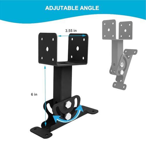 Wpbhk 3Pcs Roof Riser Brackets Kit Pergola Roof Riser Beam Bracket Pergola Support Brackets, Heavy Duty Roof Mount Brackets 3-1/2" Saddle Black for Gazebo Pergola Wpbhk