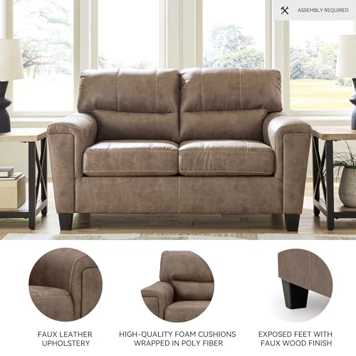 Signature Design by Ashley Navi Modern Loveseat with Removable Cushions, Dark Brown Signature Design by Ashley