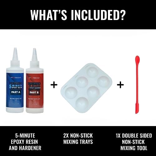 Starbond 5 Minute Epoxy Adhesive - Super Tough and Durable - 1900 lb Lap Shear Strength, 1:1 Ratio Instant Mix — Fast Set, Quick Cure, Compatible with Wood, Metal, Glass, Ceramic, Fabric, 8 oz STARBOND