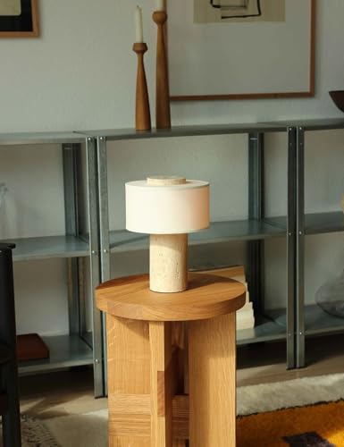 BSOD Travertine Lamp, Rechargeable 10 Inch Stone Table Lamp Marble Wabi Sabi Light Fixture Cordless Touch Dimmable LED Decor for Console, Side, Entryway, Foyer, Counter(Rechargeable Travertine Lamp) BSOD