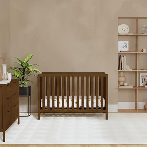 Carter's by Davinci Colby 4-in-1 Low-Profile Convertible Crib in Walnut, Greenguard Gold Certified