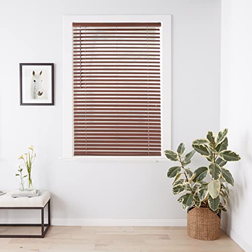 Achim Home Furnishing Cordless GII Luna 2" Slat Mahogany Venetian Window Blinds 43" W x 64" L PowerSellerUSA