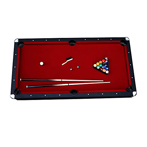 Spartan 6-ft Pool Table with Table Tennis Top - Black with Red Felt Hathaway