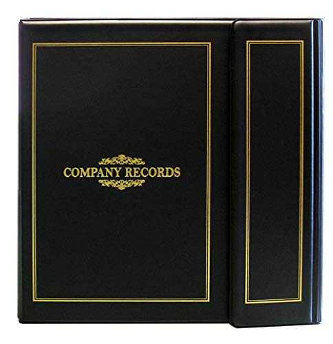 Corpkit Slim Line Presentation 3 Ring Binder -Compact Heavy Duty 1/2" Round Ring Vinyl Minute Book with Opening and Closing Boosters (Black) CorpKit Legal Supplies