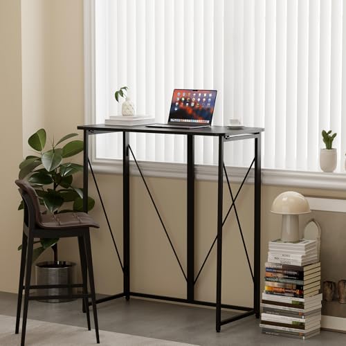 AIWOPET Folding Standing Desk, 39" Foldable Standing Desk, Collapsible Sit Stand Desk for Walking Pad Treadmill Home Office Living Room and Bedroom, 19.68" D x 39.37" W x 43.3" H, Black AIWOPET