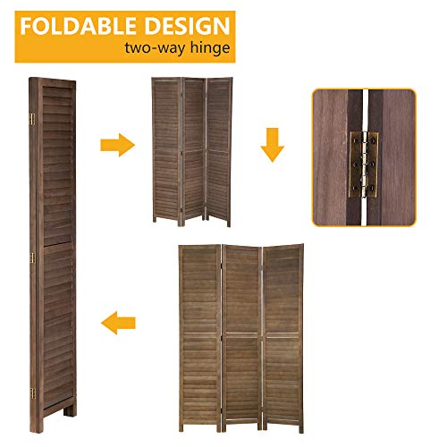 Room Dividers and Folding Privacy Screens, 3 Panel 69 Inch Tall Portable Room Seperating Divider, Handwork Solid Wood Room Divider Wall, Room Partitions and Dividers Freestanding for Home Office Dkeli