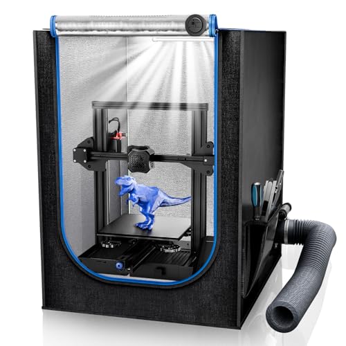 3D Printer Enclosure with Ventilation Kit, LED Light,Thermo-hygrometer,Fan Fume Extraction Kit,Dustproof Tent Constant Temperature Protective Cover For Creality Ender 3/Ender 3 Pro/Ender 3V2/Ender 3S1 UNIDO