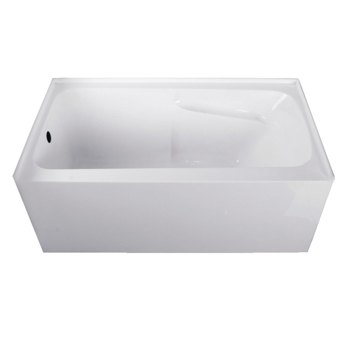 Aqua Eden VTAP543023L 54-Inch Acrylic 3-Wall Alcove Tub with Arm Rest and Left Hand Drain Hole, White Kingston Brass