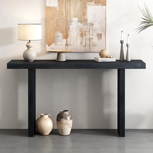 Knocbel 59" Long Entryway Console Table Wooden Entrance Hallway Foyer Sofa Couch Table, 170lbs Weight Capacity, Easy Assembly (Black 59") Knocbel