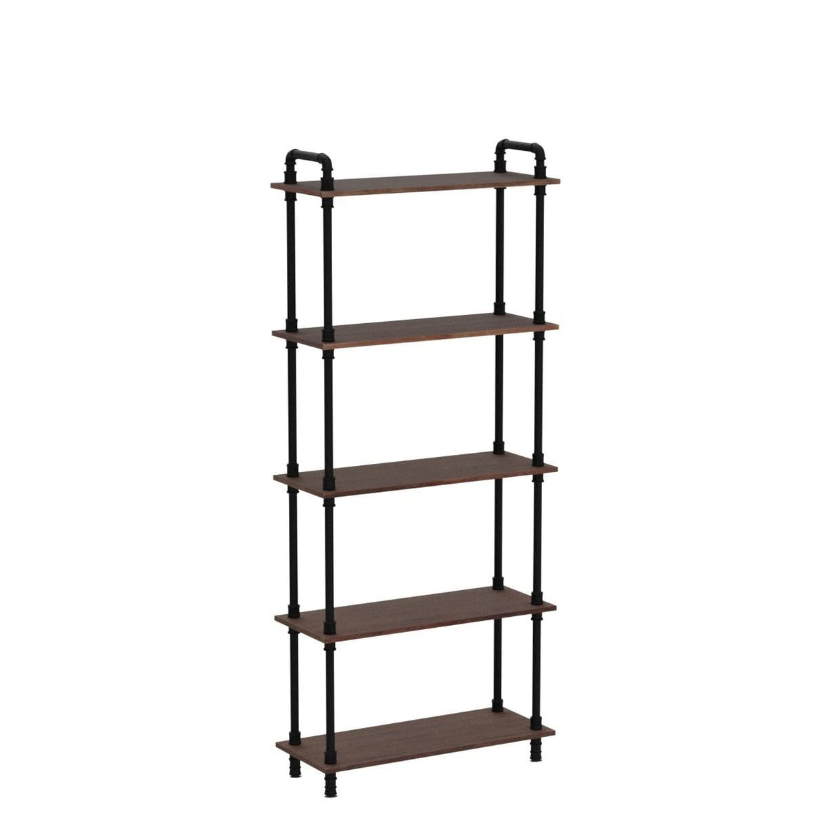 Anynice Industrial Bookshelves, Wood Pipe Bookshelf, 5 Shelf Rustic Display Storage Tall Standing Shelf Bookcase for Living Room, Kitchen, Office (Weathered Brown, 29.5" L x 11.8" W x 70" H) Anynice