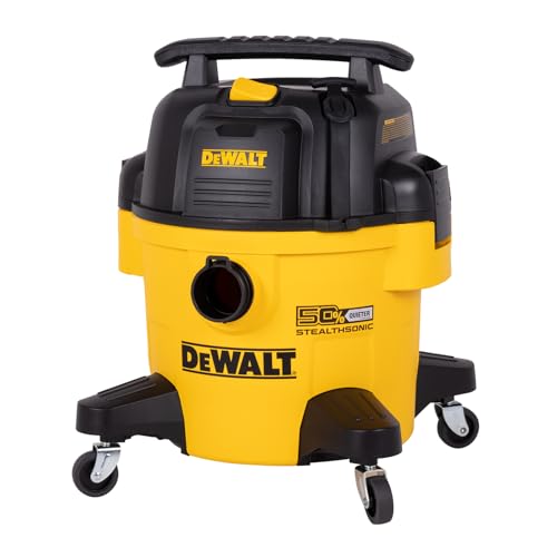 DEWALT 6 Gallon STEALTHSONIC Wet Dry Shop Vac, Powerful Suction & Portable Shop Vacuum with Attachments, Ultra Quiet Heavy Duty Shopvac for Home, Garage, Car, Workshop, Jobsite, DXV06P-QT, 5 Peak HP DEWALT