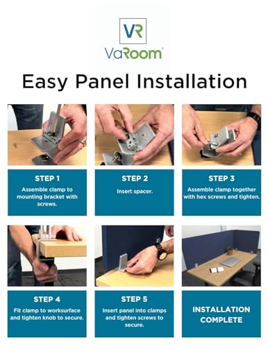 Desk Divider; Sound Absorbing Panel and Sound Proof Dividers - Privacy Shields for Student Desks and Desk Privacy Panels. Cubicle Wall, Desk Divider for Students and Office (Dark Blue, 29" W x 18”H) VaRoom