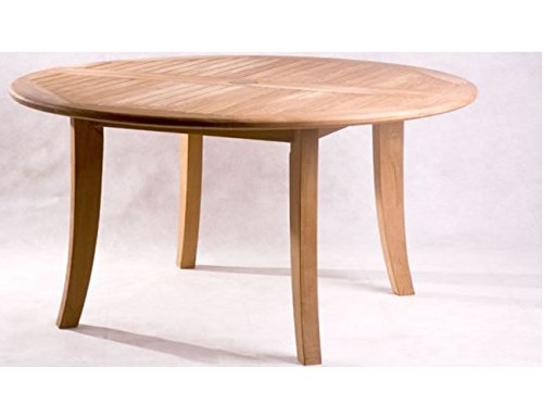 WholesaleTeak New 5 Pc Luxurious Grade-A Teak Dining Set - 48" Round Table and 4 Stacking Arbor Arm Chairs #WHDSAB3 WholesaleTeak