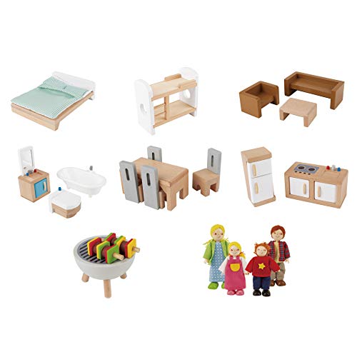 Hape Doll Family Mansion| Award Winning 10 Bedroom Doll House, Wooden Play Mansion with Accessories for Ages 3+ Years Multicolor, L: 31.6, W: 11.4, H: 28.4 inch Hape