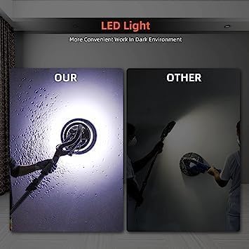 Drywall Sander, 750W Electric Drywall Sander with Vacuum Dust Collection 7 Variable Speed 900-1800 RPM with LED Light, 14 Pcs Sanding Discs, Extendable & Foldable Handle CHEINAUTO