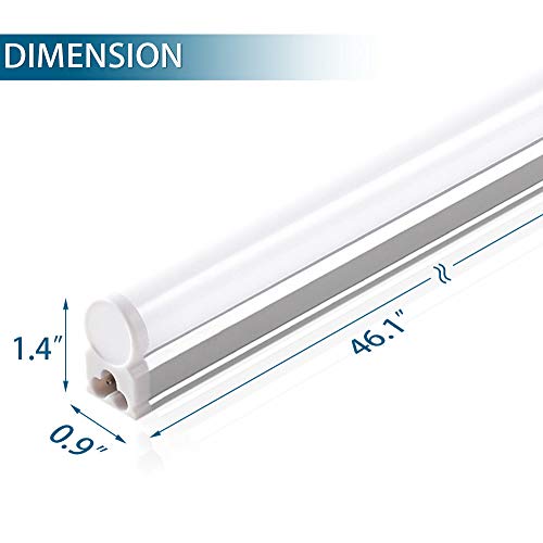 Barrina (Pack of 8) LED T5 Integrated Single Fixture, 4FT, 2200lm, 5000K, 20W, Utility Shop Light, Ceiling and Under Cabinet Light, ETL Listed, with Built-in ON/Off Switch Barrina