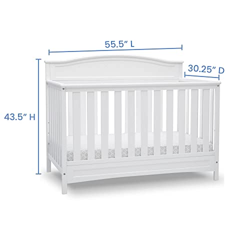 Delta Children Emery 4-in-1 Convertible Baby Crib - Greenguard Gold Certified, White Delta Children