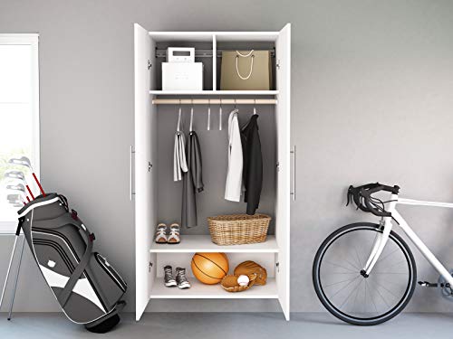 Prepac HangUps Wardrobe Storage Cabinet, 20"D x 36"W x 72"H, White Prepac