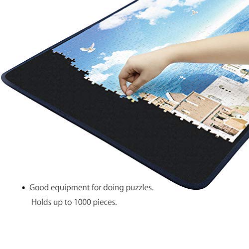 Becko US Jigsaw Puzzle Board Portable Puzzle Mat for Puzzles Storage Saver, Non-Slip Surface, Up to 1000 Pieces (Black) Becko US
