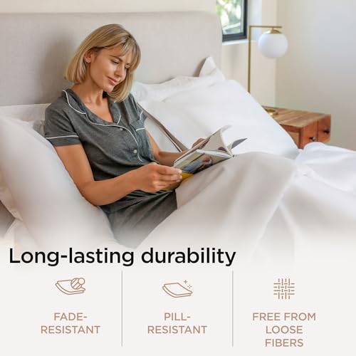 Threadmill Luxury Queen Sheet Set 800 Thread Count for Queen Size Bed - Hotel White Sateen Queen Bed Sheets, Better Than Egyptian Cotton,4 Pc Solid Soft Breathable Bed Set, Fits 16" Deep Pocket Threadmill
