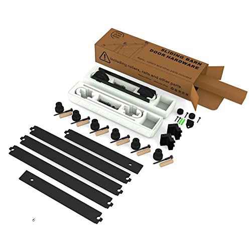 LQKUMJG 6FT Sliding Barn Door Hardware Kit for Single Wood Door, Smoothly and Quietly, Easy to Install Fit 35" Wide and 1.18"-1.96" Thickness Door Panel, includes Installation Instruction LQKUMJG