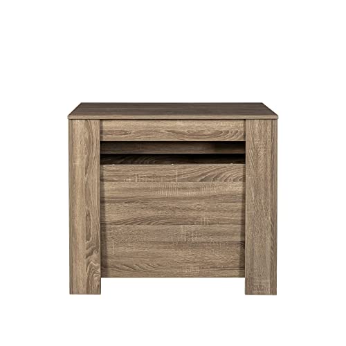 Pvillez 118.5" Wood Expandable Dining Table for 8-12 Person, Modern Extendable Dining Room Table Large Rectangle Dining Table with Leaf Extension Pedestal Dining Table for Kitchen Console Office,Oak Pvillez