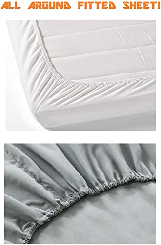 Premium Hotel Quality 1-Piece Fitted Sheet, Luxury & Softest 1500 Premier Hotel Quality Bedding Fitted Sheet Deep Pocket up to 16inch, Wrinkle and Fade Resistant, Queen, White Elegant Comfort