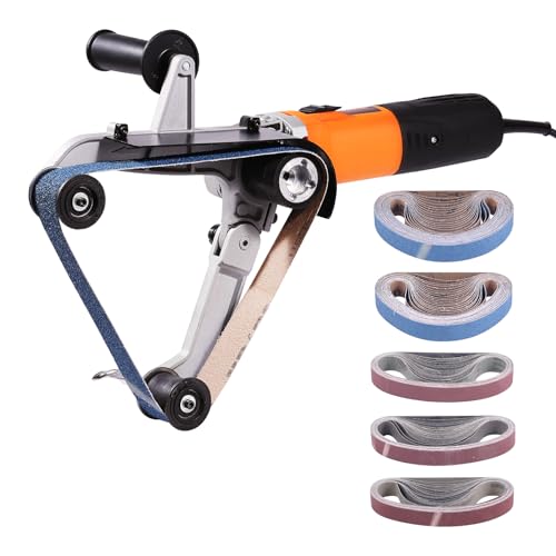 VEVOR Pipe Tube Polisher Sander, 1000W Pipe Belt Sander with 6 Variable Speeds 1100-3200rpm, Professional Belt Sander Grinding Machine with 100PCS VEVOR
