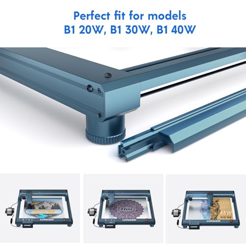 Longer B1 Series Expansion Kit, Engraving Area Extendable to 17.7" x 33.5" (450 x 850mm), Compatible with B1 20W/30W/40W Laser Engravers, Ideal for Engraving Extra-Long Objects Like Wood and Metal. Longer