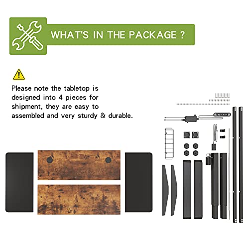 Radlove Electric Height Adjustable Standing Desk, 63x 30 Inches Stand Up Desk Workstation, Splice Board Home Office Computer Standing Table Ergonomic Radlove